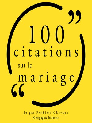 cover image of 100 citations sur le mariage